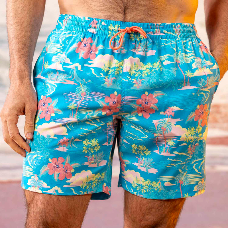 RSVLTS Magnum Tide Hybrid Shorts in Blue — front view