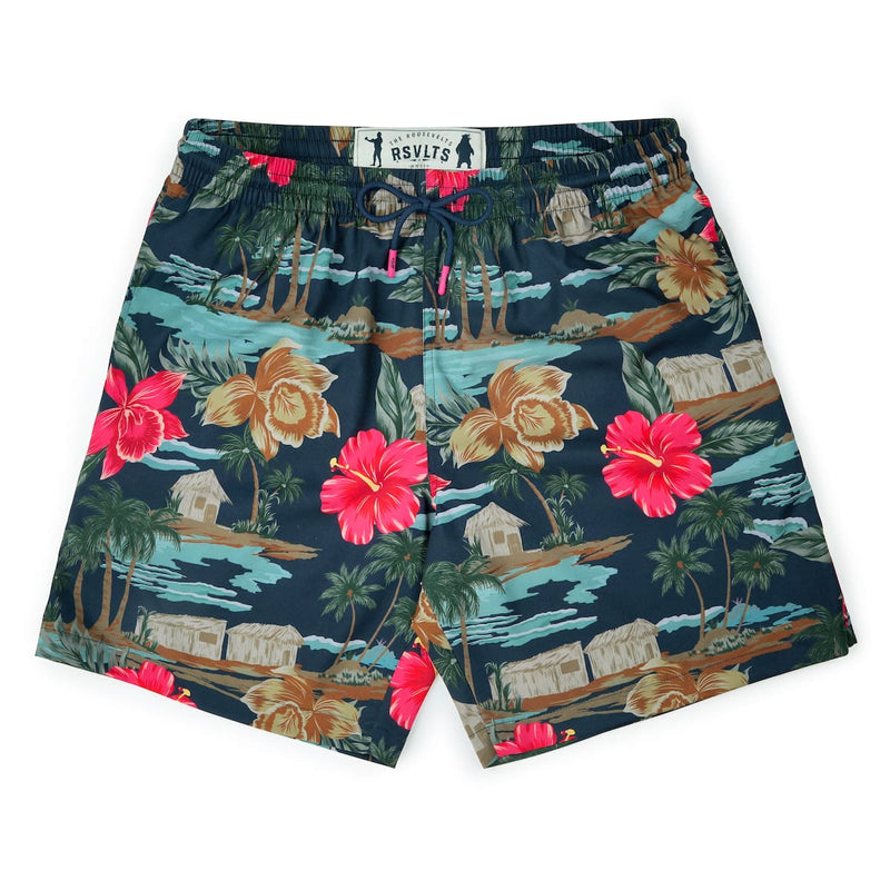 RSVLTS Cabana Noir Hybrid Shorts in Black — detail 2
