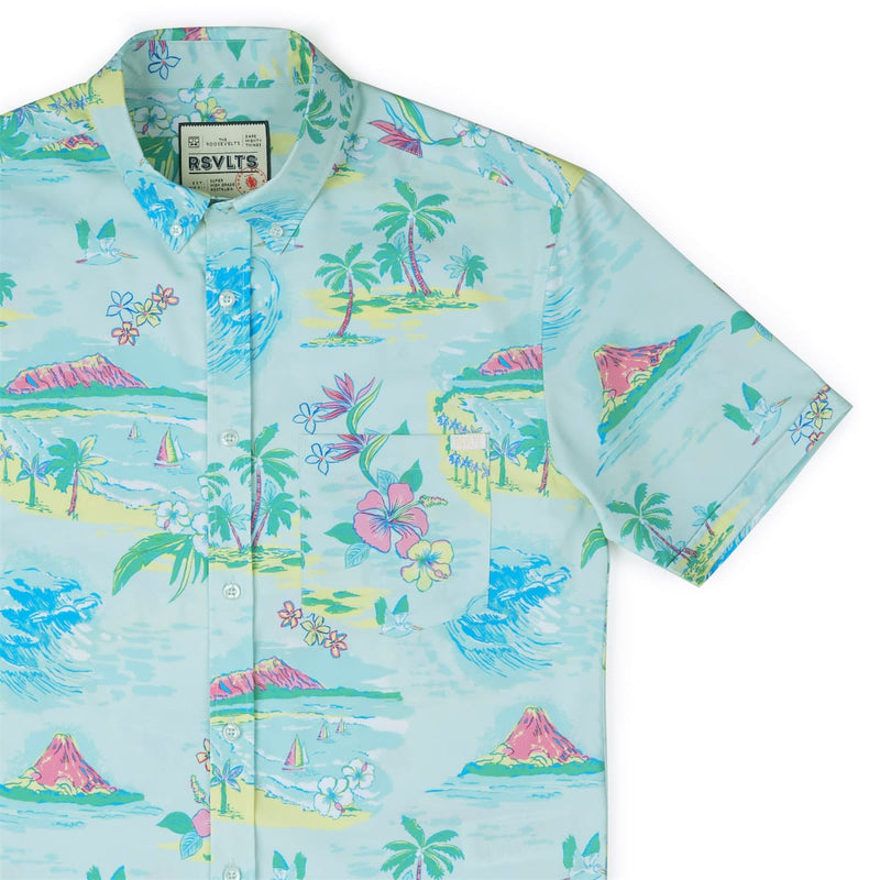 RSVLTS Renegade Reef KUNUFLEX Short Sleeve Shirt in Green — detail 2