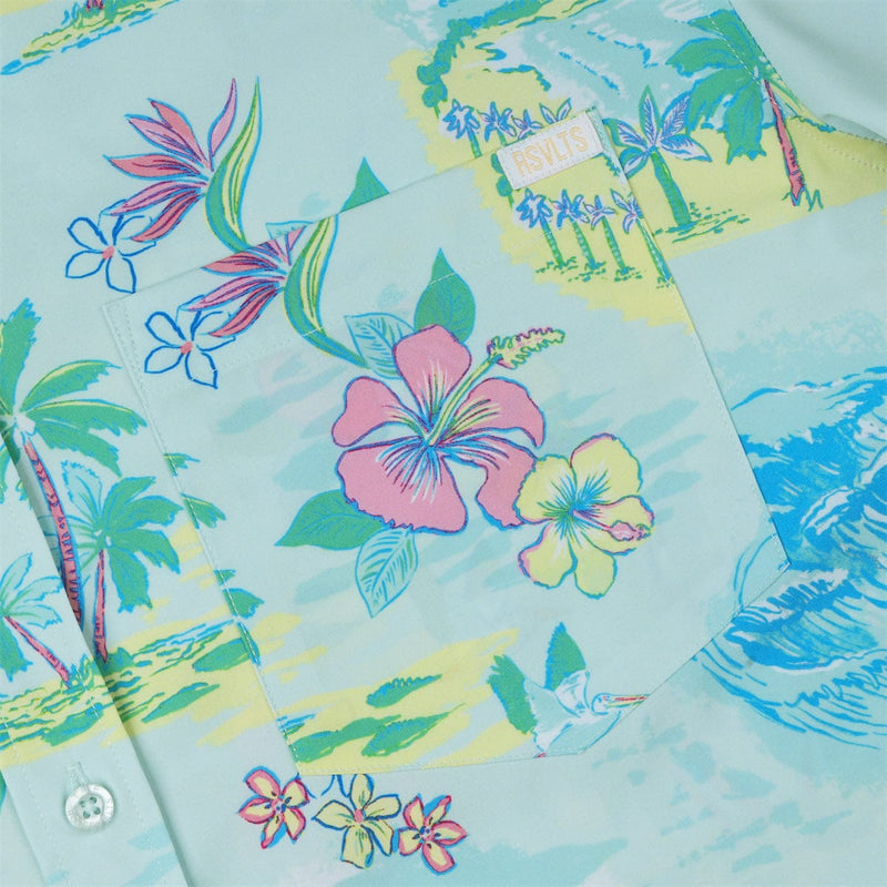 RSVLTS Renegade Reef KUNUFLEX Short Sleeve Shirt in Green — detail 4