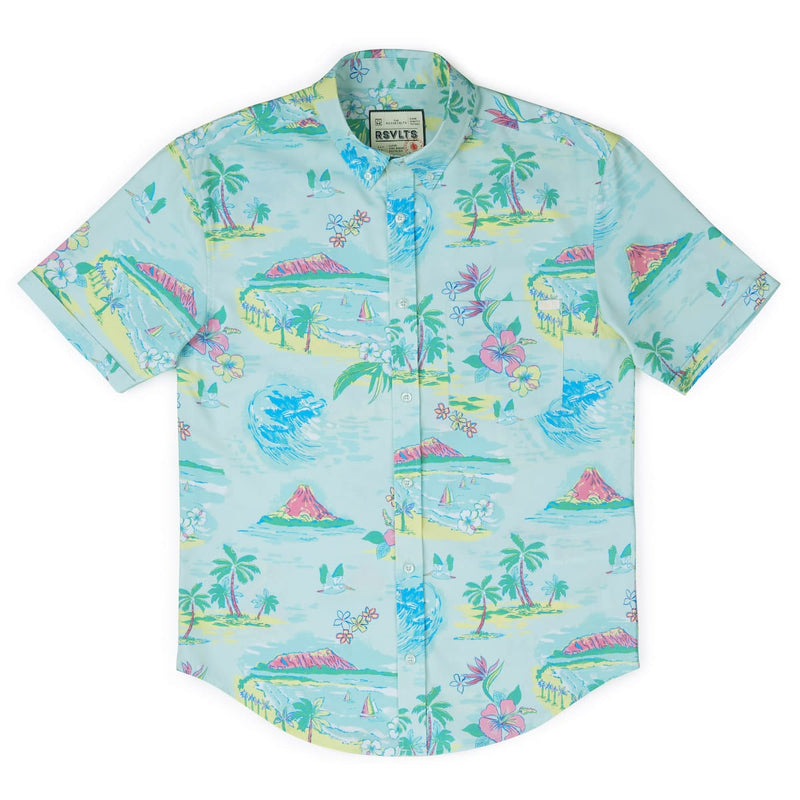 RSVLTS Renegade Reef KUNUFLEX Short Sleeve Shirt in Green — detail 5
