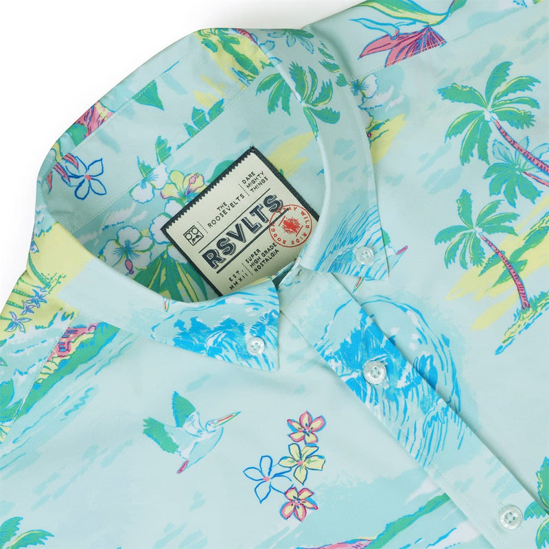 RSVLTS Renegade Reef KUNUFLEX Short Sleeve Shirt in Green — detail 6
