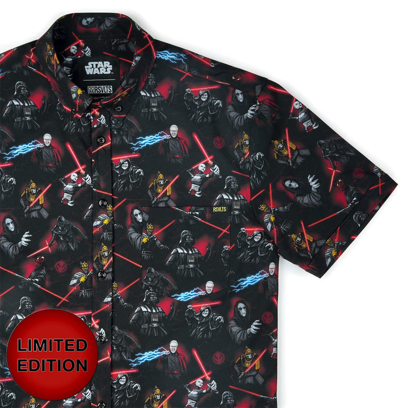 RSVLTS Revenge of the Sixth KUNUFLEX Short Sleeve Shirt in Black — front view