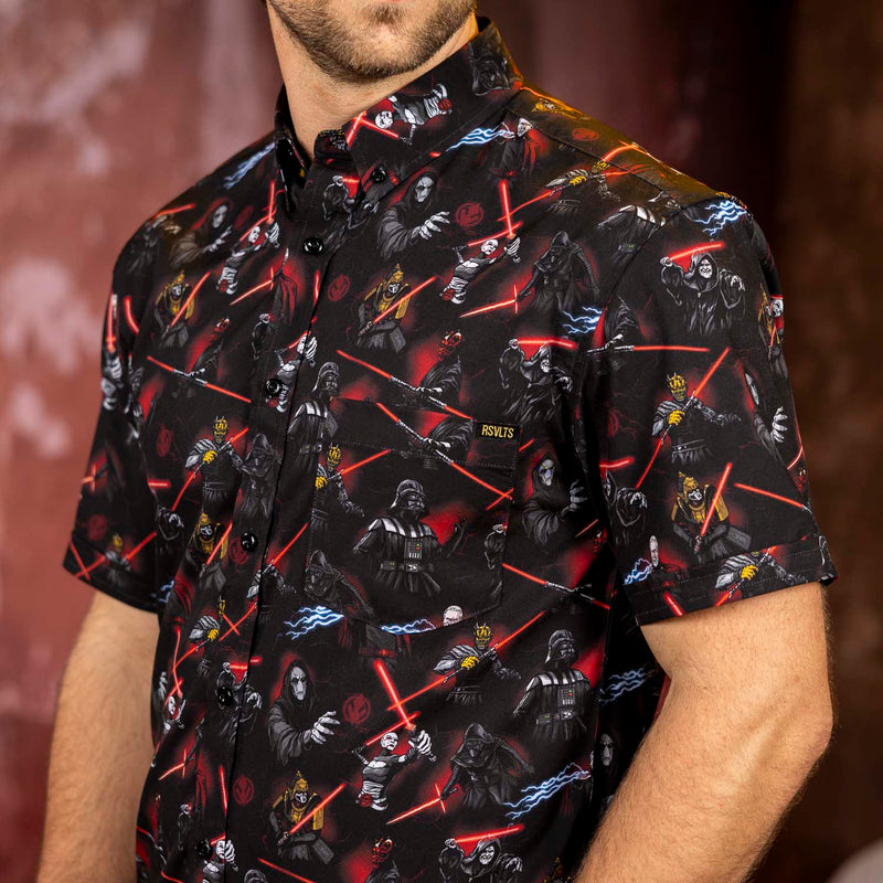 RSVLTS Revenge of the Sixth KUNUFLEX Short Sleeve Shirt in Black — detail 4