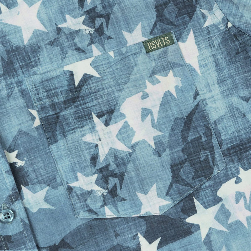 RSVLTS Star-Spangled Banger KUNUFLEX Short Sleeve Shirt in Blue — detail 4