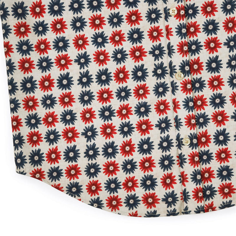 RSVLTS Freedom Flowers KUNUFLEX Short Sleeve Shirt in Blue — detail 7