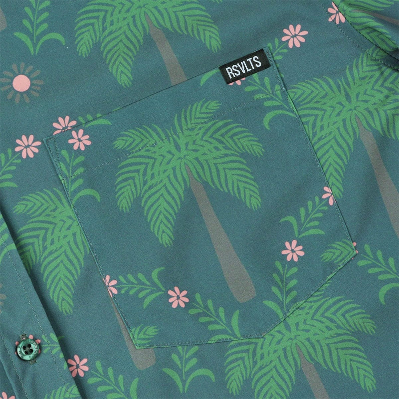 RSVLTS BIG Keep Palm KUNUFLEX Short Sleeve Shirt in Green — detail 2