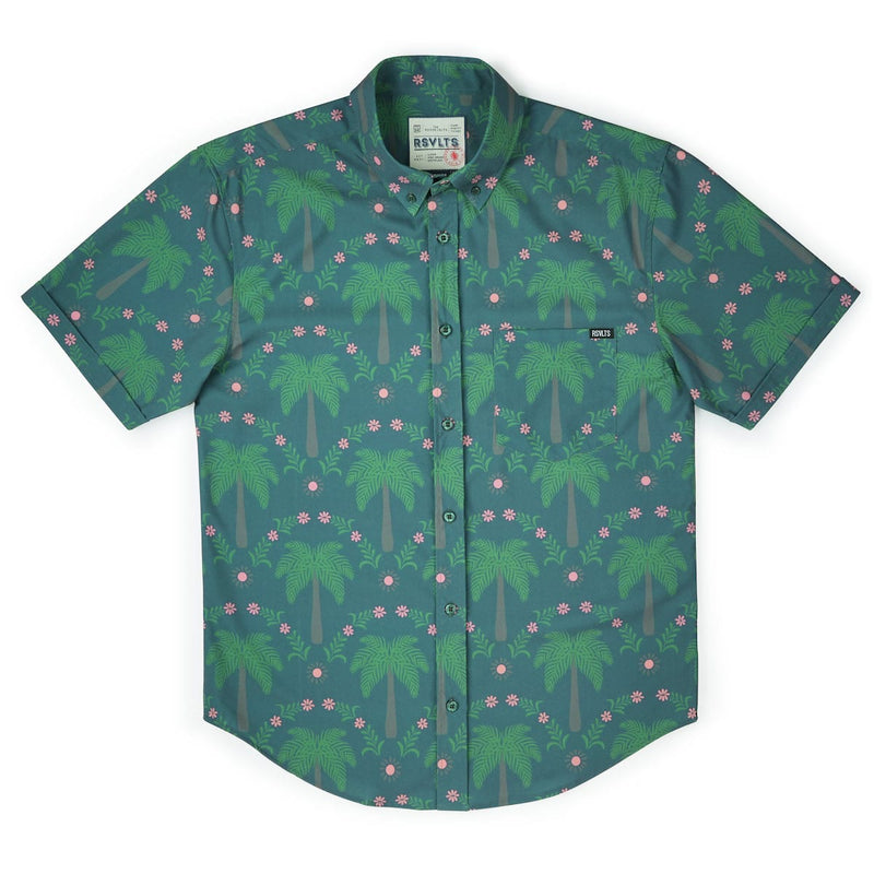 RSVLTS BIG Keep Palm KUNUFLEX Short Sleeve Shirt in Green — detail 3
