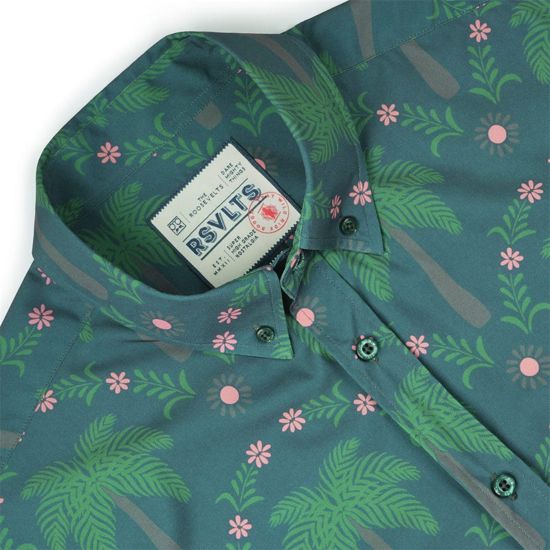 RSVLTS BIG Keep Palm KUNUFLEX Short Sleeve Shirt in Green — detail 4