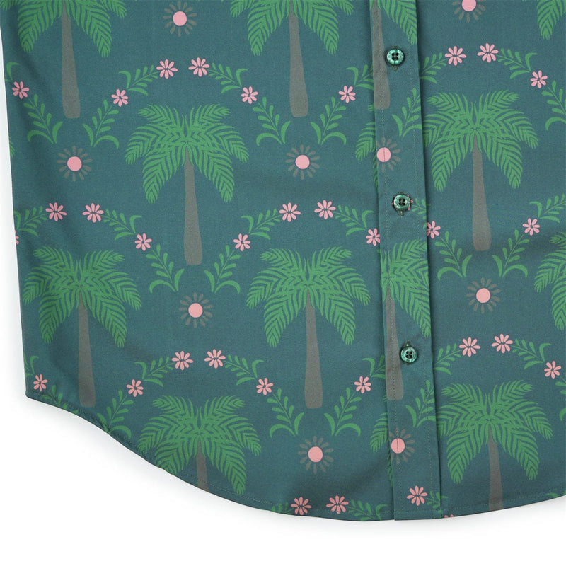RSVLTS BIG Keep Palm KUNUFLEX Short Sleeve Shirt in Green — detail 5