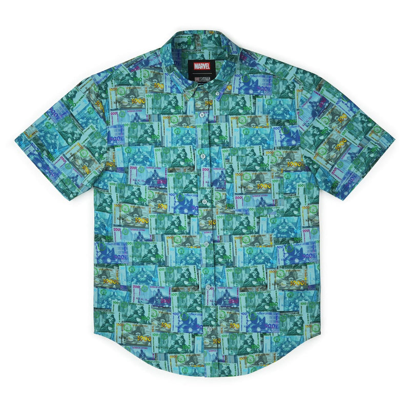RSVLTS Victor's Spoils KUNUFLEX Short Sleeve Shirt in Blue — detail 5