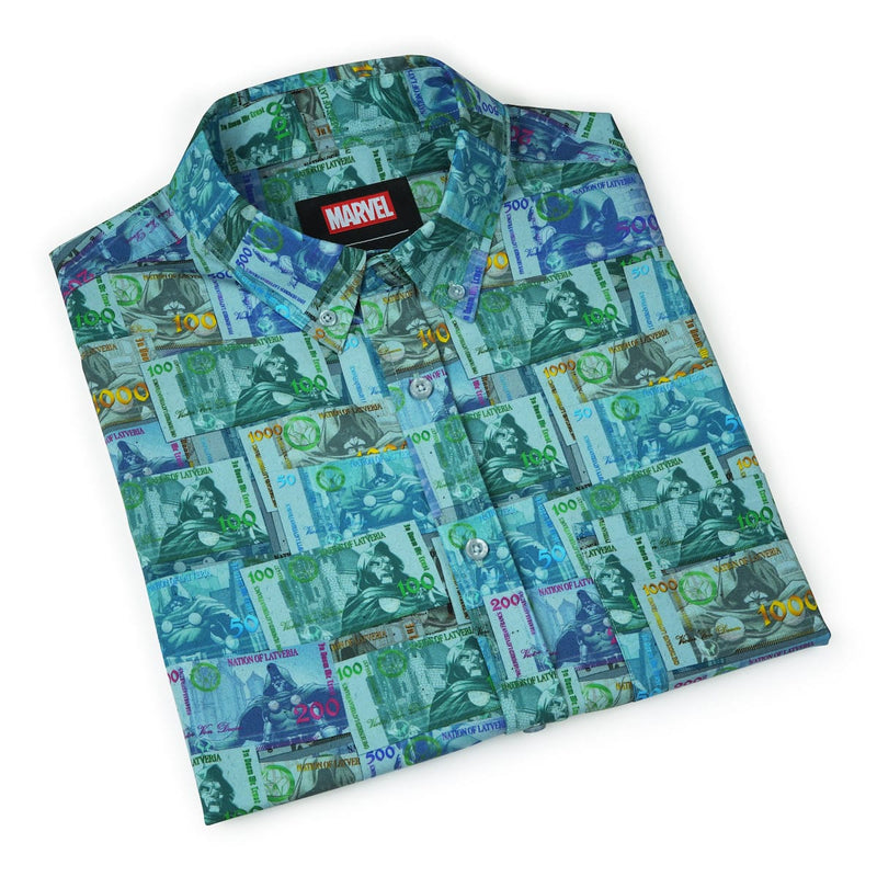 RSVLTS Victor's Spoils KUNUFLEX Short Sleeve Shirt in Blue — detail 8