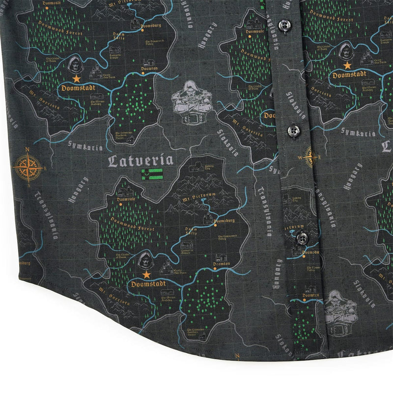 RSVLTS The Legend of Latveria KUNUFLEX Short Sleeve Shirt in Green — detail 7