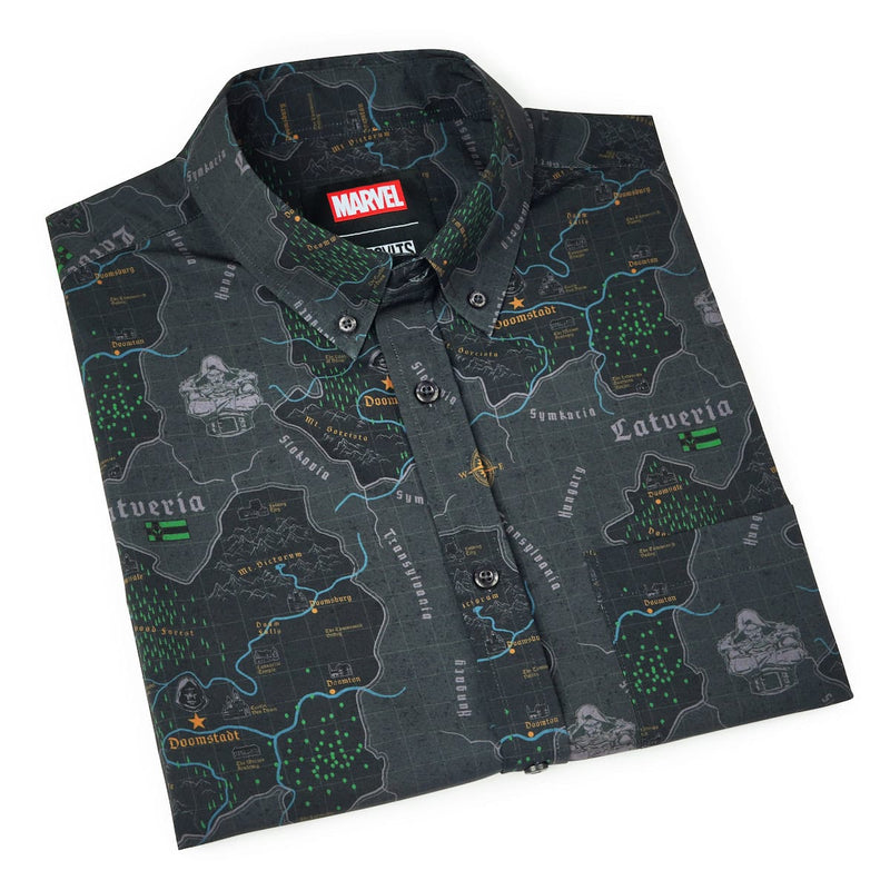 RSVLTS The Legend of Latveria KUNUFLEX Short Sleeve Shirt in Green — detail 8