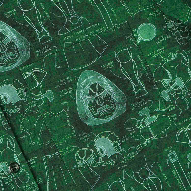 RSVLTS Doom-prints KUNUFLEX Short Sleeve Shirt in Green — detail 3