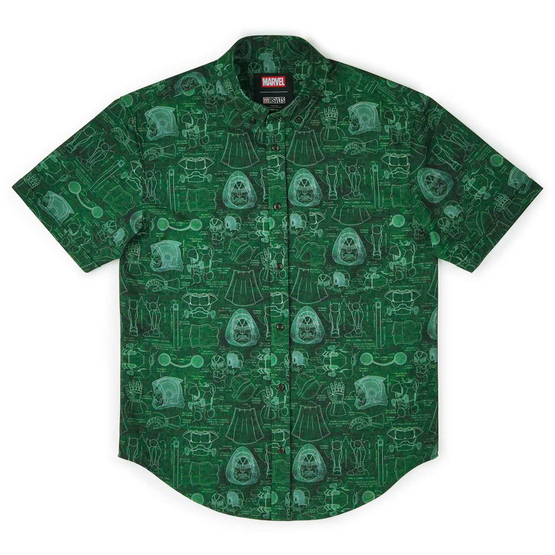 RSVLTS Doom-prints KUNUFLEX Short Sleeve Shirt in Green — detail 5