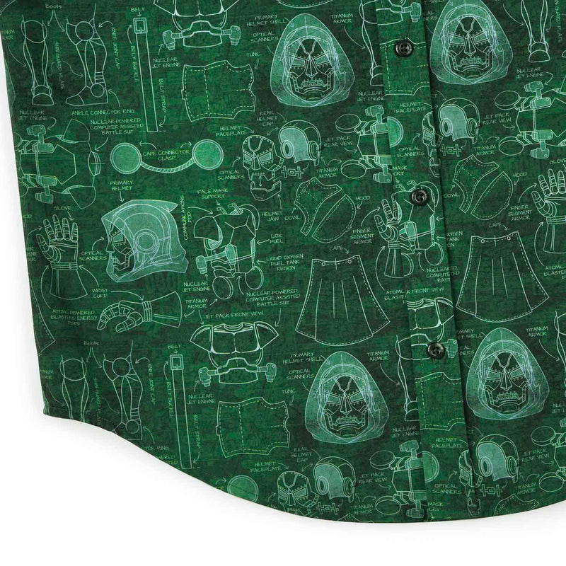 RSVLTS Doom-prints KUNUFLEX Short Sleeve Shirt in Green — detail 6