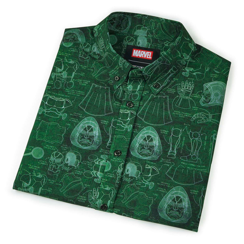 RSVLTS Doom-prints KUNUFLEX Short Sleeve Shirt in Green — detail 8