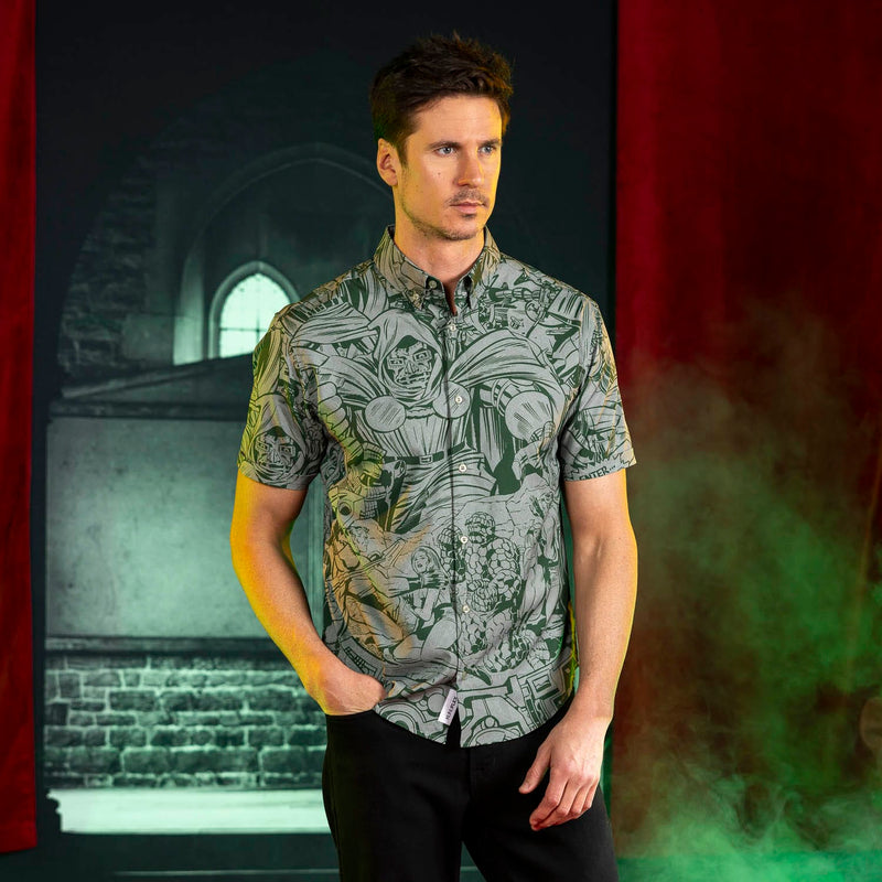 RSVLTS Impending Doom KUNUFLEX Short Sleeve Shirt in Green — detail 2