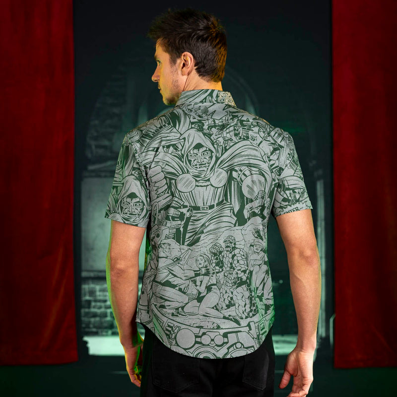 RSVLTS Impending Doom KUNUFLEX Short Sleeve Shirt in Green — detail 4