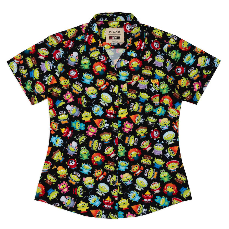 RSVLTS Cosmic Costumes Women's KUNUFLEX Short Sleeve Shirt in Black — detail 2