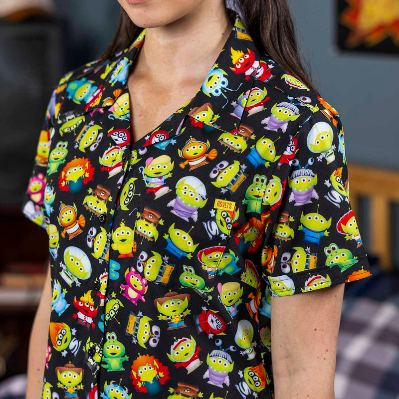 RSVLTS Cosmic Costumes Women's KUNUFLEX Short Sleeve Shirt in Black — detail 3