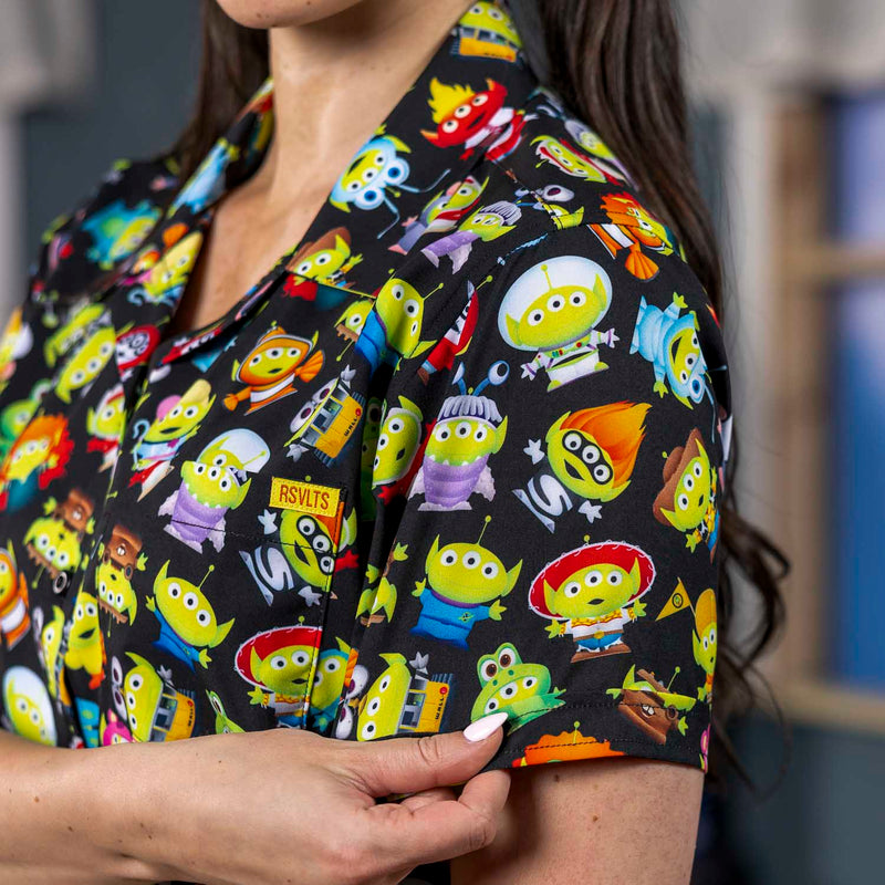 RSVLTS Cosmic Costumes Women's KUNUFLEX Short Sleeve Shirt in Black — detail 5