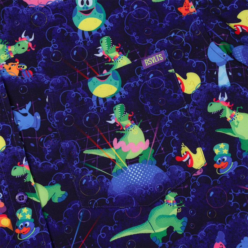 RSVLTS Partysaurus Rex KUNUFLEX Short Sleeve Shirt in Purple — detail 3