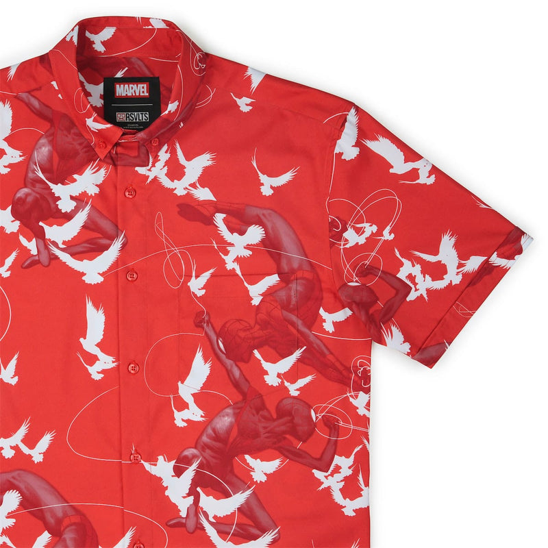 RSVLTS Frequent-Flyer Miles & Peter KUNUFLEX Short Sleeve Shirt in Red — front view