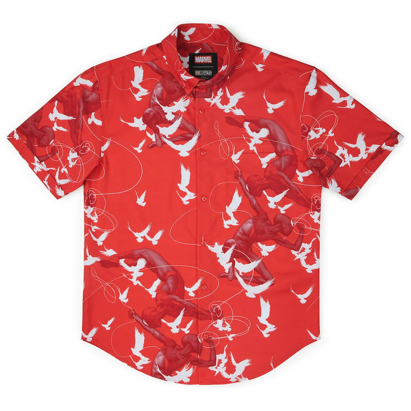 RSVLTS Frequent-Flyer Miles & Peter KUNUFLEX Short Sleeve Shirt in Red — detail 5