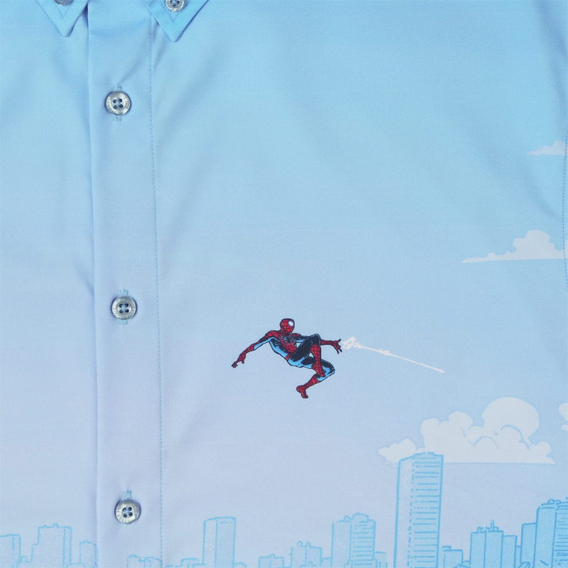 RSVLTS Skyline Slingin' KUNUFLEX Short Sleeve Shirt in Blue — detail 3