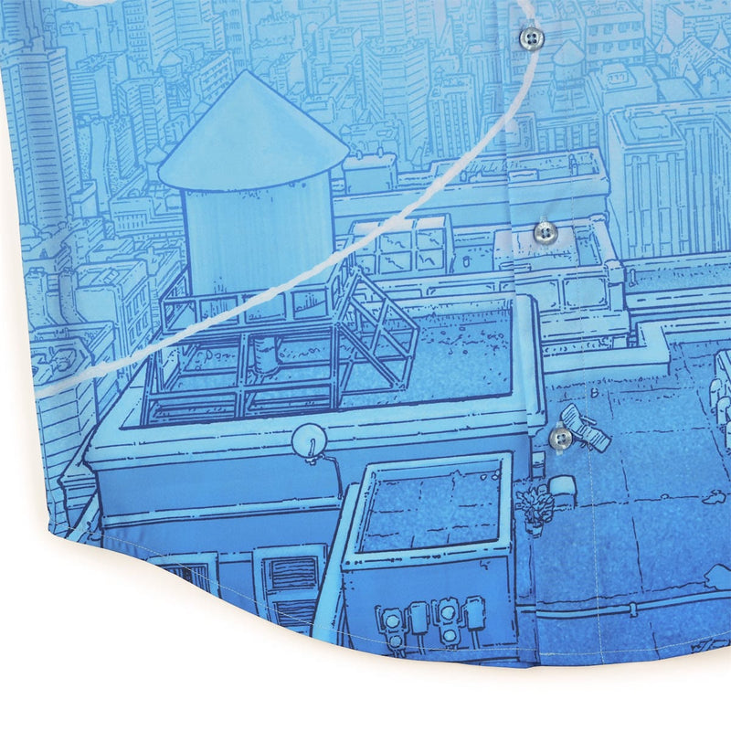 RSVLTS Skyline Slingin' KUNUFLEX Short Sleeve Shirt in Blue — detail 7
