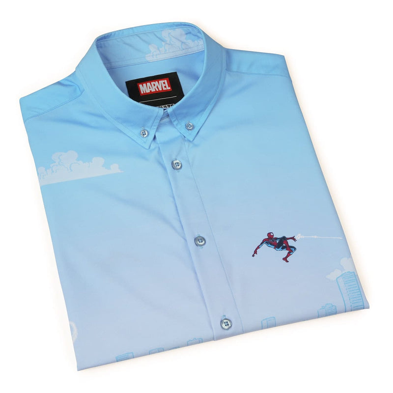 RSVLTS Skyline Slingin' KUNUFLEX Short Sleeve Shirt in Blue — detail 8