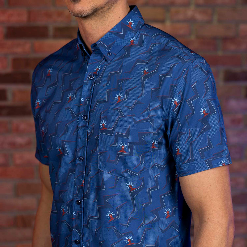 RSVLTS High Alert KUNUFLEX Short Sleeve Shirt in Blue — detail 4