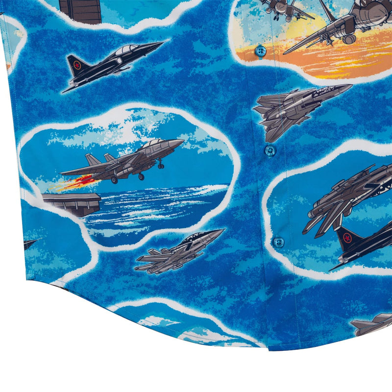 RSVLTS Hey, Goose, Ya Big Stud! KUNUFLEX Short Sleeve Shirt in Blue — detail 7