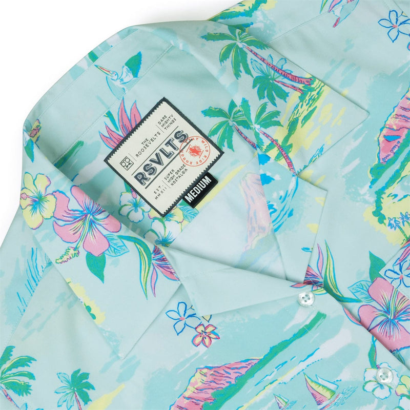 RSVLTS Renegade Reef Women's KUNUFLEX Short Sleeve Shirt in Green — detail 6