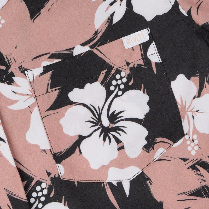 RSVLTS Hibiscus Explosion Women's KUNUFLEX Short Sleeve Shirt in Multicolor — detail 4