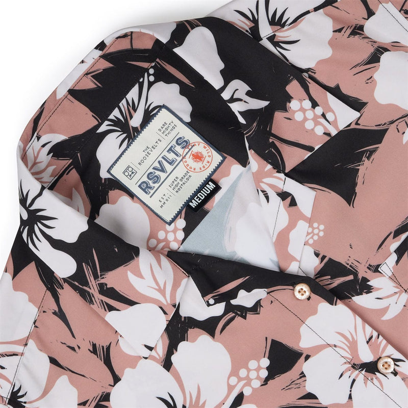 RSVLTS Hibiscus Explosion Women's KUNUFLEX Short Sleeve Shirt in Multicolor — detail 6