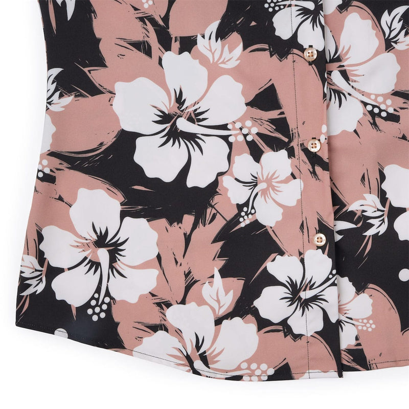 RSVLTS Hibiscus Explosion Women's KUNUFLEX Short Sleeve Shirt in Multicolor — detail 7