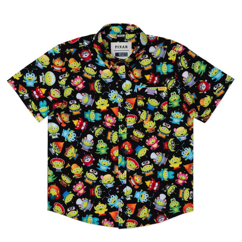 RSVLTS Cosmic Costumes Youth KUNUFLEX Short Sleeve Shirt in Black — front view