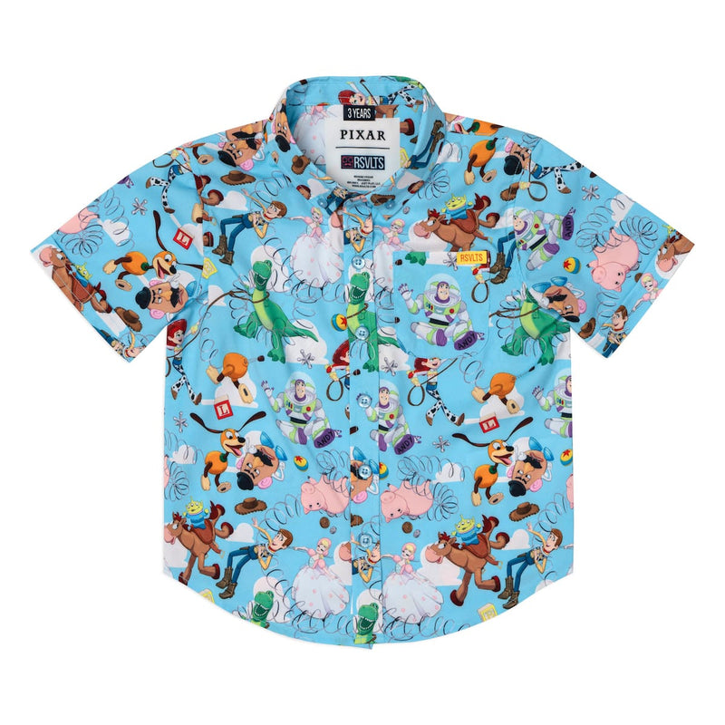 RSVLTS Andy's Toy Box Preschool KUNUFLEX Short Sleeve Shirt in Blue — detail 2