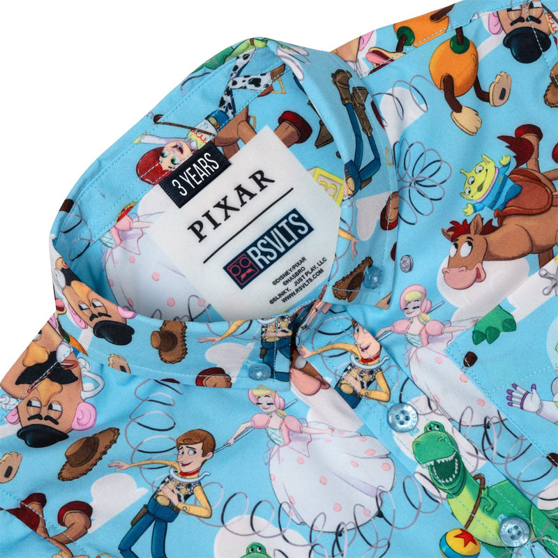 RSVLTS Andy's Toy Box Preschool KUNUFLEX Short Sleeve Shirt in Blue — detail 4