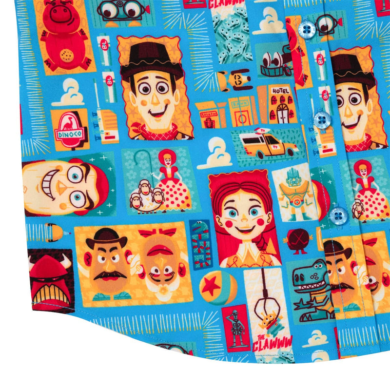 RSVLTS Woodcut Woody & Friends Preschool KUNUFLEX Short Sleeve Shirt in Blue — detail 4
