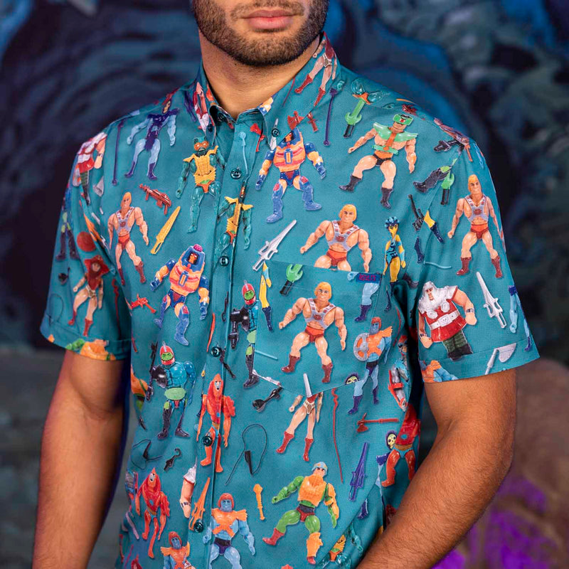 RSVLTS Figures Sold Separately KUNUFLEX Short Sleeve Shirt in Blue — detail 4