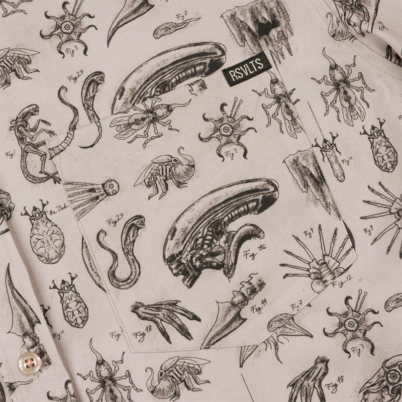 RSVLTS Xeno Zoology KUNUFLEX Short Sleeve Shirt in Brown — detail 3