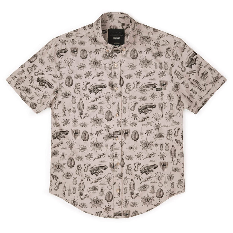RSVLTS Xeno Zoology KUNUFLEX Short Sleeve Shirt in Brown — detail 5