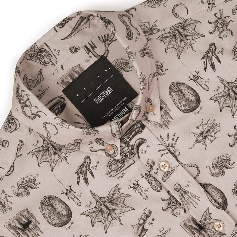 RSVLTS Xeno Zoology KUNUFLEX Short Sleeve Shirt in Brown — detail 6