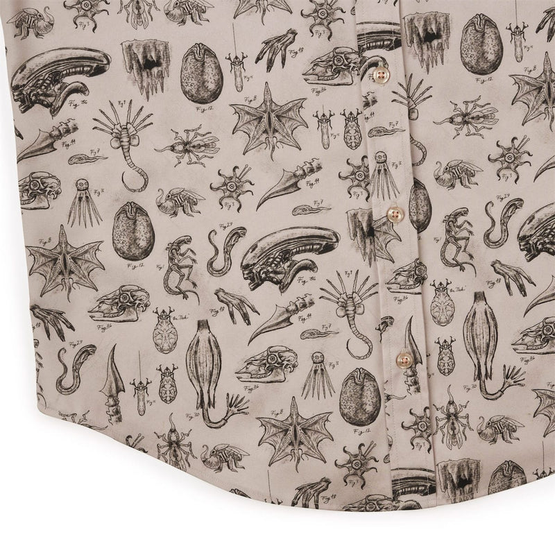 RSVLTS Xeno Zoology KUNUFLEX Short Sleeve Shirt in Brown — detail 7