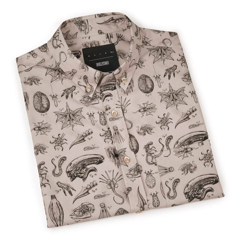RSVLTS Xeno Zoology KUNUFLEX Short Sleeve Shirt in Brown — detail 8