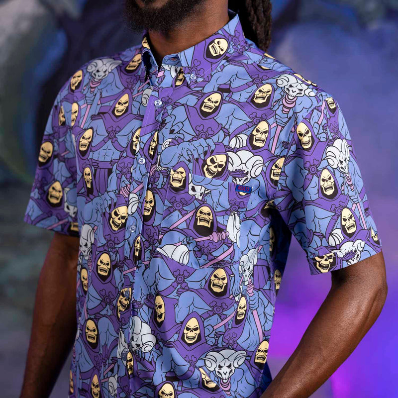RSVLTS Nyahahaha! KUNUFLEX Short Sleeve Shirt in Blue — detail 4